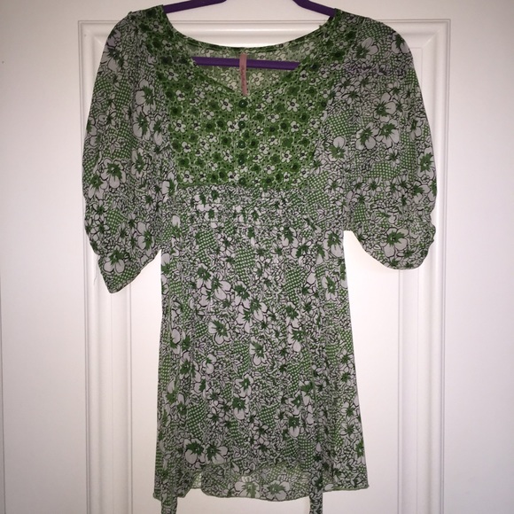 Green sheer floral dress!!