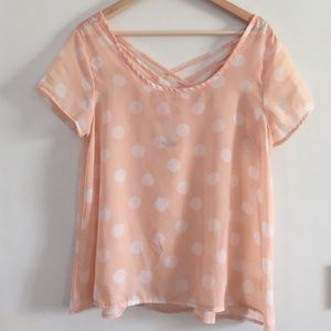 Peach Polkadot Top
