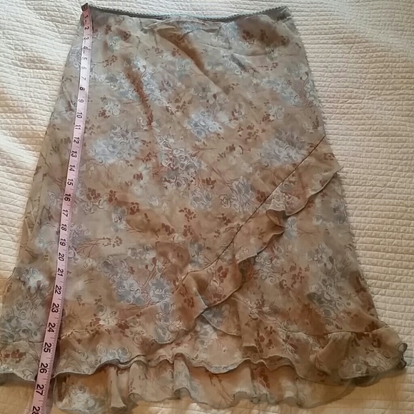 Adorable blue and browns poly flare skirt