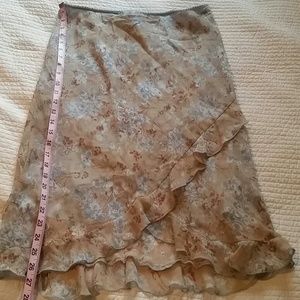 Adorable blue and browns poly flare skirt