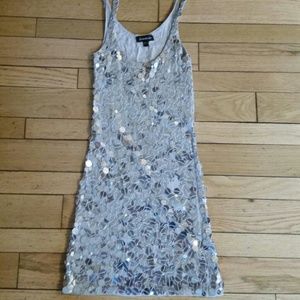 Sequent silver bebe mini dress