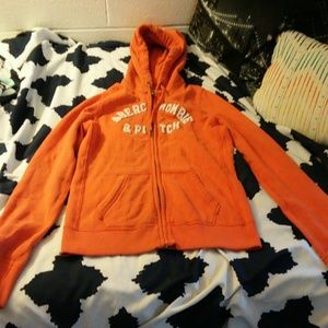 Orange zip-up hoodie