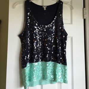 J crew sequin top