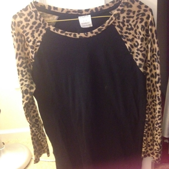 PINK cheetah baseball tee