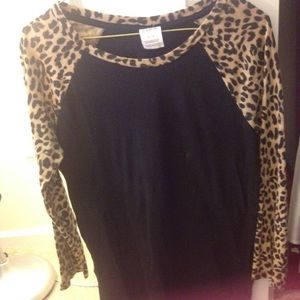 PINK cheetah baseball tee