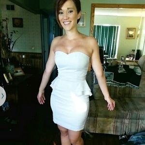 Strapless peplum dress