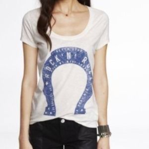 Slub Scoop Neck Graphic T