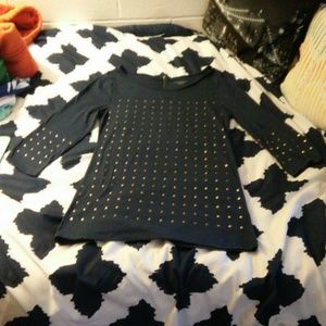 Navy-blue studded top