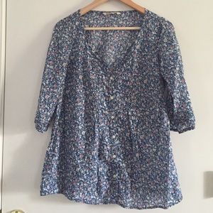 Floral Blue Blouse