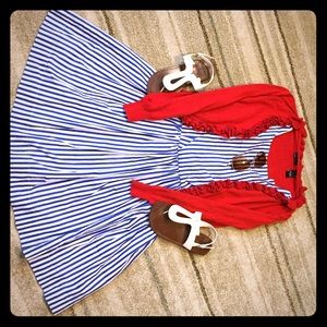 Blue/white stripe dress