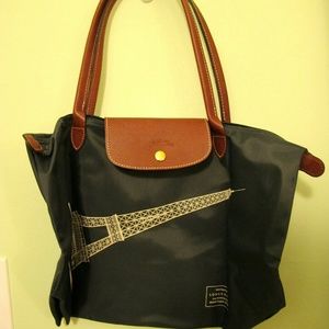 NWT Longchamp Paris Eiffel Tower edition dark gray