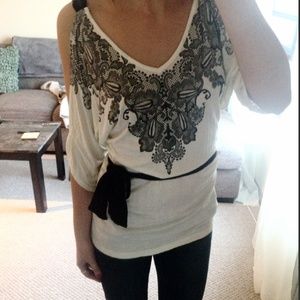 Charlotte Russe Open Shoulder Top