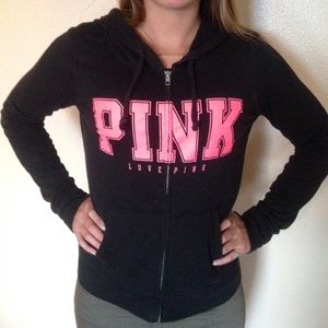 Pink and black PINK Victoria's Secret zip up💗
