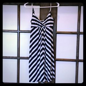 Navy & White Striped Summer Maternity Dress