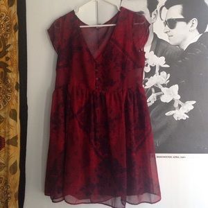 Urban Outfitters red chiffon dress