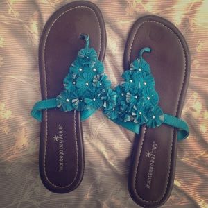 floral flip flops