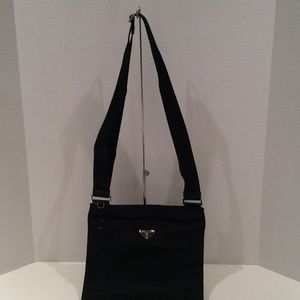 Prada black nylon cross body bag