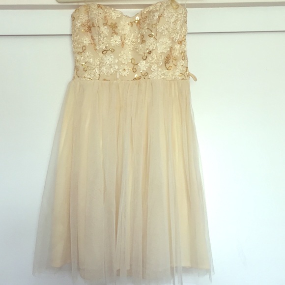 Gold prom dress