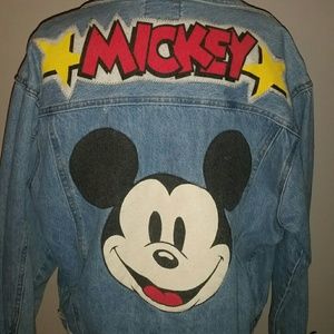 Genuine mickey mouse jean jacket made by joujou