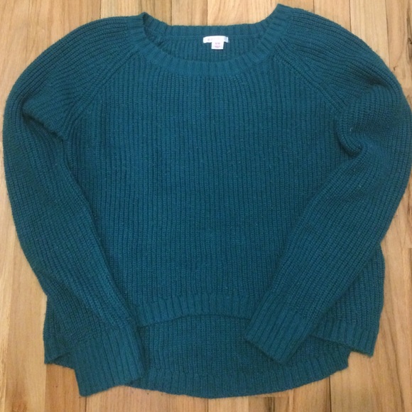 Green knitted sweater