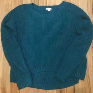 Green knitted sweater