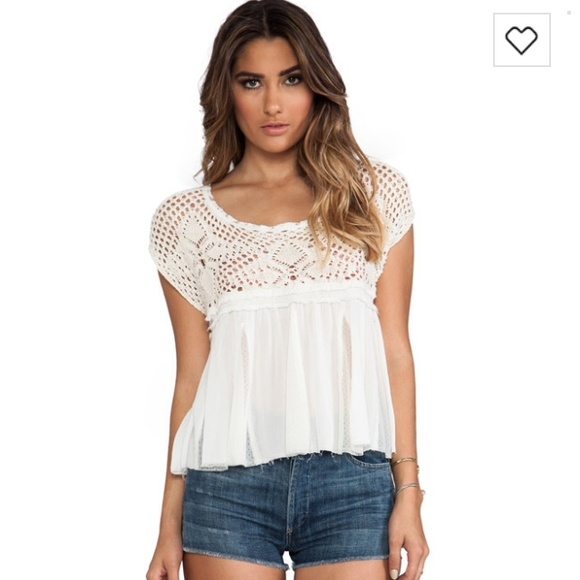 Free People Crochet Detailing Blouse