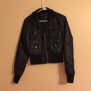 Black leather jacket