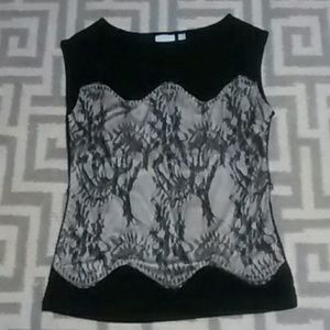 Black sleeveless blouse