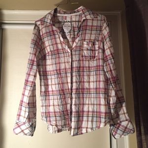 Snap down plaid shirt