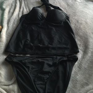 Merona black Tankini