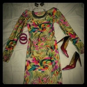 Multi-colored bodycon dress