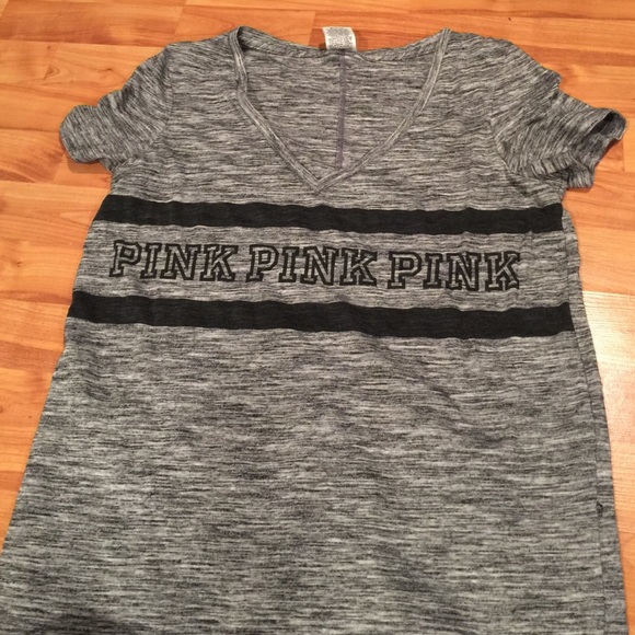 PINK gray and black t shirt