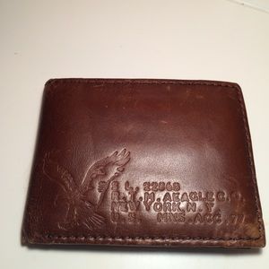 Vintage American eagle brown leather wallet