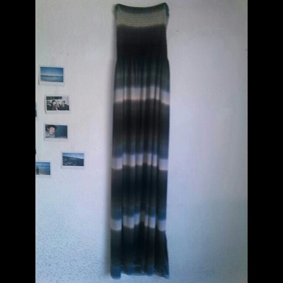 Blue and cream ombre maxi dress