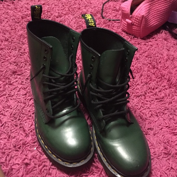 Olive green Doctor Martens.
