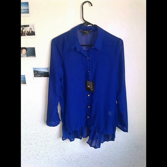 Blue sheer blouse