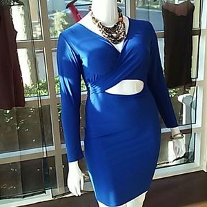 Plus size cobalt cut out dress!