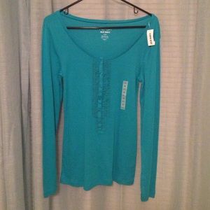 Aqua Long Sleeve Henley
