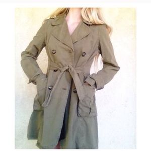 Nordstrom brown double breasted long trench coat