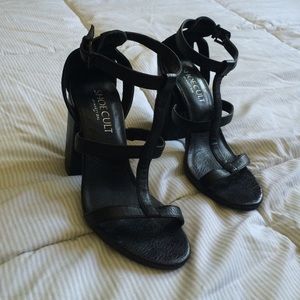 Black strap heels shoe cult