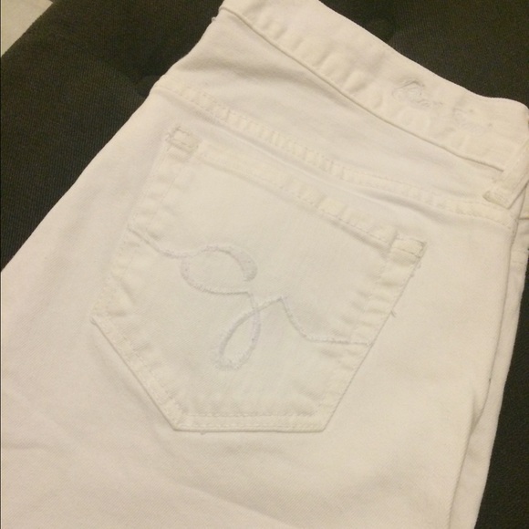 GUESS wide leg white jeans.