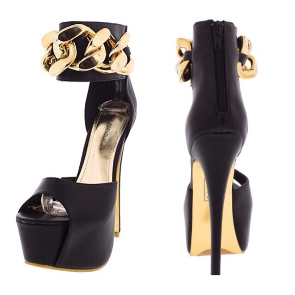 Gold Chain Heels