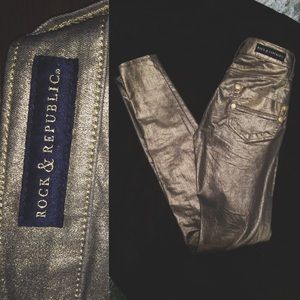 Rock & Republic Gold Kashmere Leggings