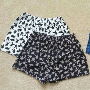 2 cotton Playboy boxer/pajama shorts