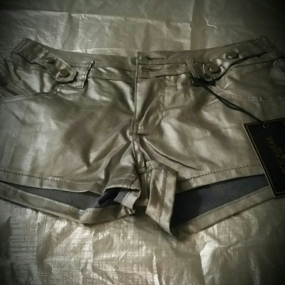 Silver metallic shorts
