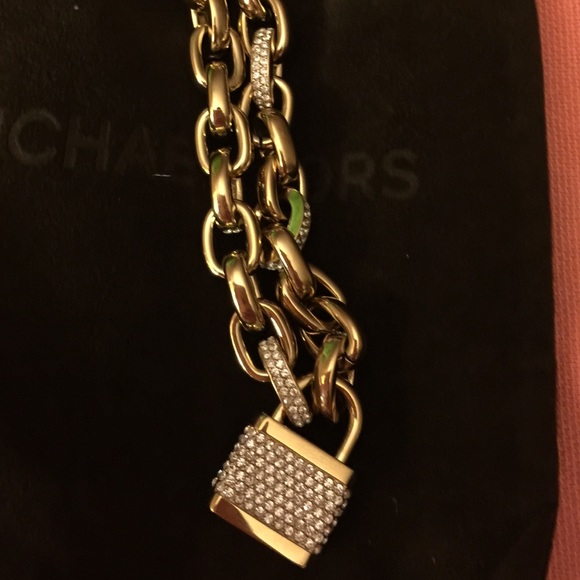 Michael Kors Chain link & pave stones necklace 18” - Picture 2 of 6