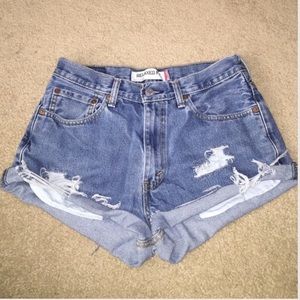 High waisted cutoff shorts