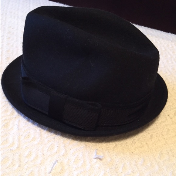 WHBM black Fedora bow hat