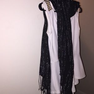 Black with silver sparkles scarf