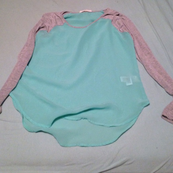 Long sleeve sheer top